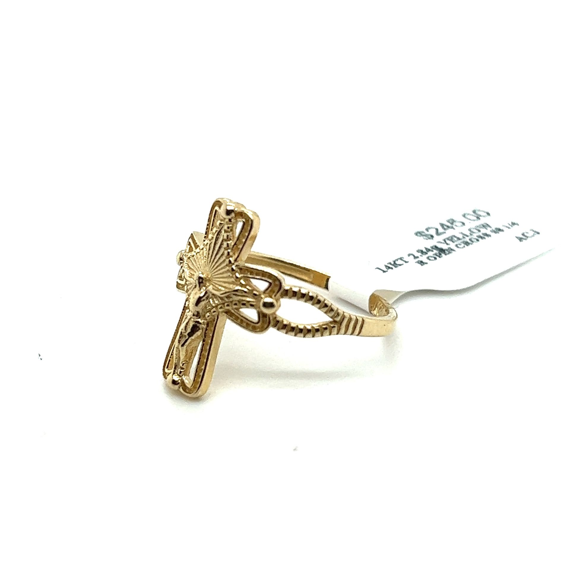 14kt Gold Open Cross Ring With Virgin Mary 2.84grams Size 8 1/4 163188 11