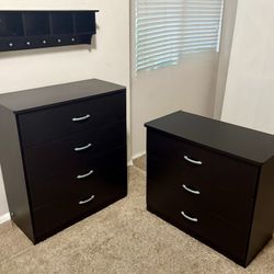 Black Tall & Medium Dresser Shelf Set Great Cond 