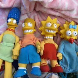 Vintage 1990 Simpsons Season 1 Plush Dolls Bart Lisa & Maggie by Matt Groening