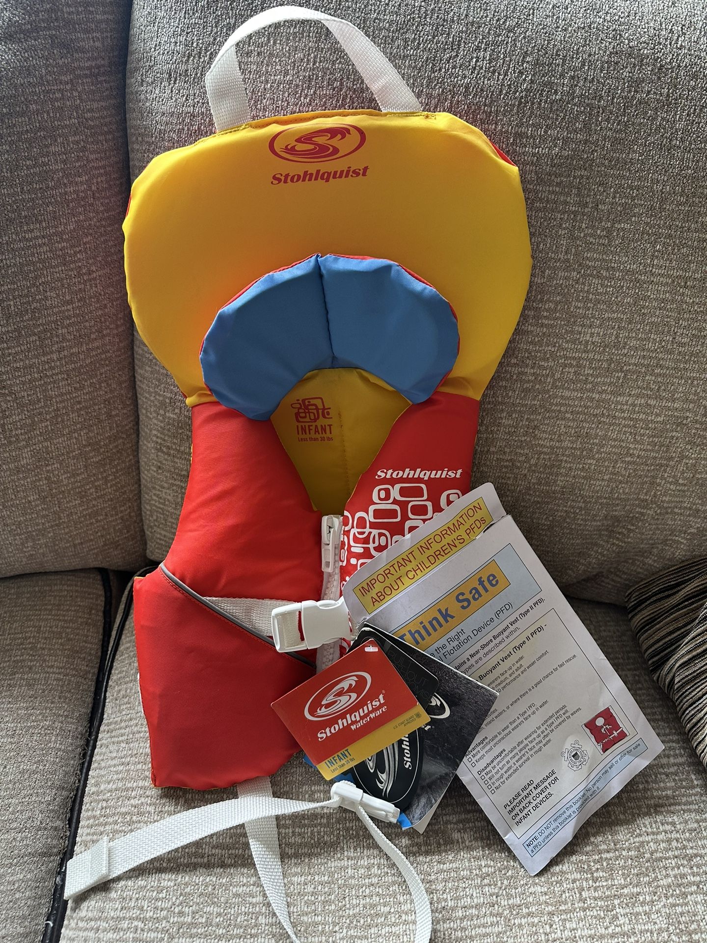 Never-Used Stohlquist Infant Life Jacket