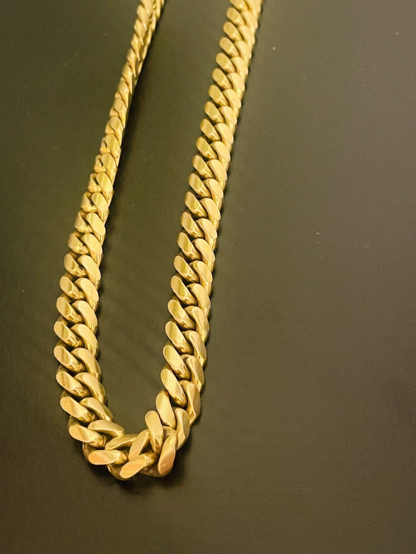 Cuban link 14k Solid Yellow Gold 24” Chain