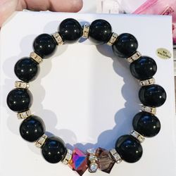 Bead Bracelet Black & Prizm Stones