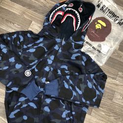 Double hoodie bape zip up 
