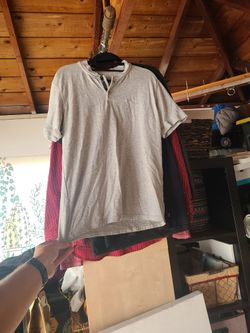 Grey Dress Tee W/buttons
