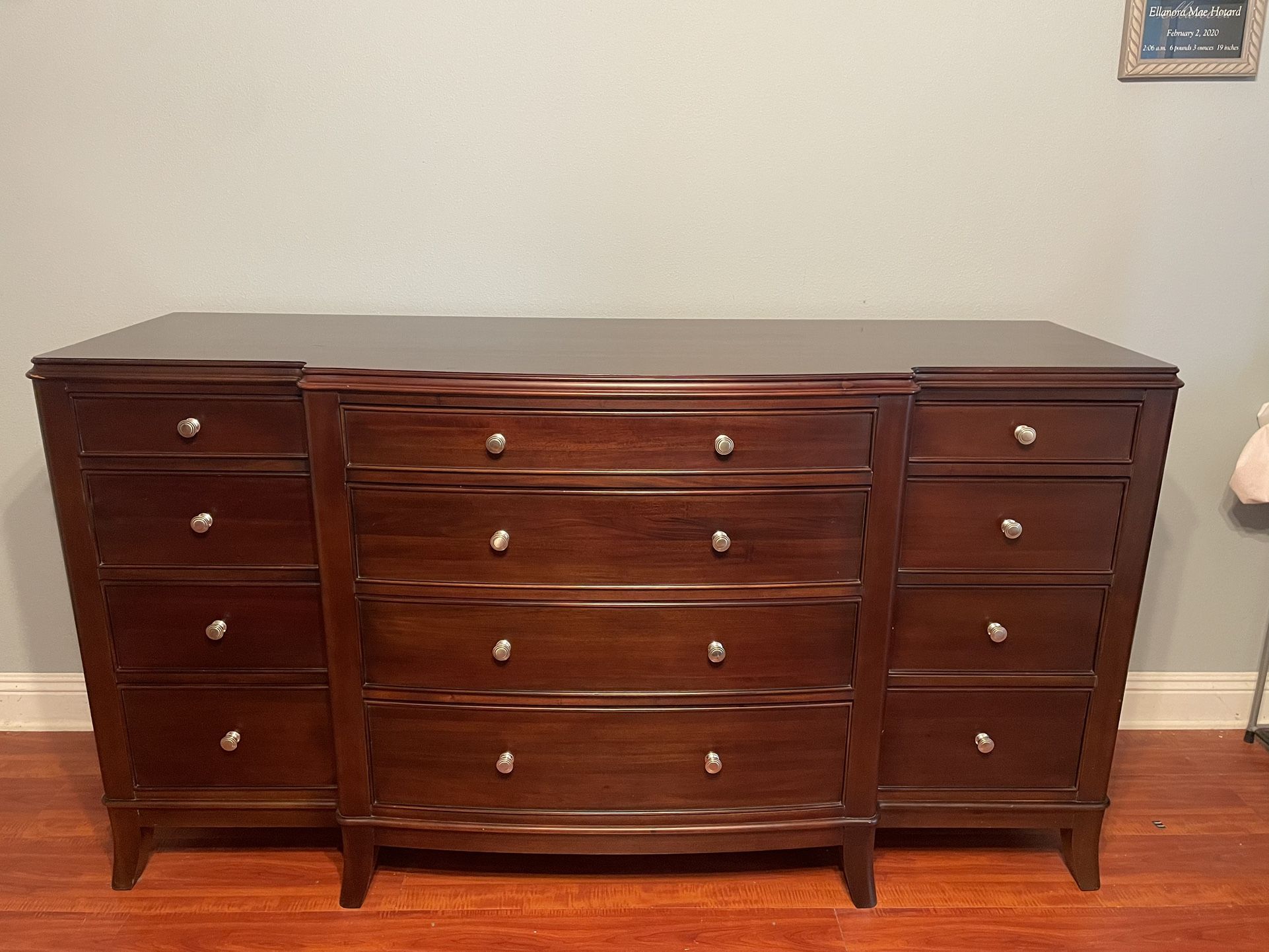 Moderne by Crescent Mahogany Breakfront Bowfront Dresser