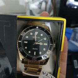 New Gold Invicta Pro Diver Mens Watch