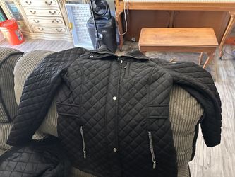 Calvin Klein Women’s Quilted Jacket Coat Black Size Large