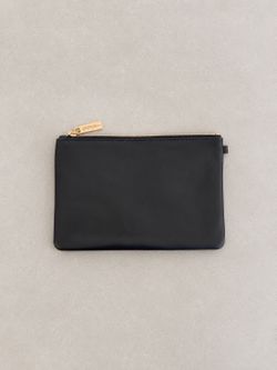 Saks Fifth Avenue Black Leather Clutch