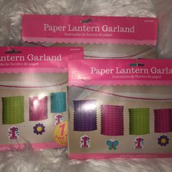 PAPER LANTERN GARLAND GIRLS 1st Birthday