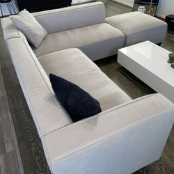 Sectional Couch (3 Pc) W/ White Coffee Table 