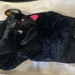 THRILLS & CHILLS BLACK CAT HALLOWEEN COSTUME FOR MED SIZED DOG/CAT