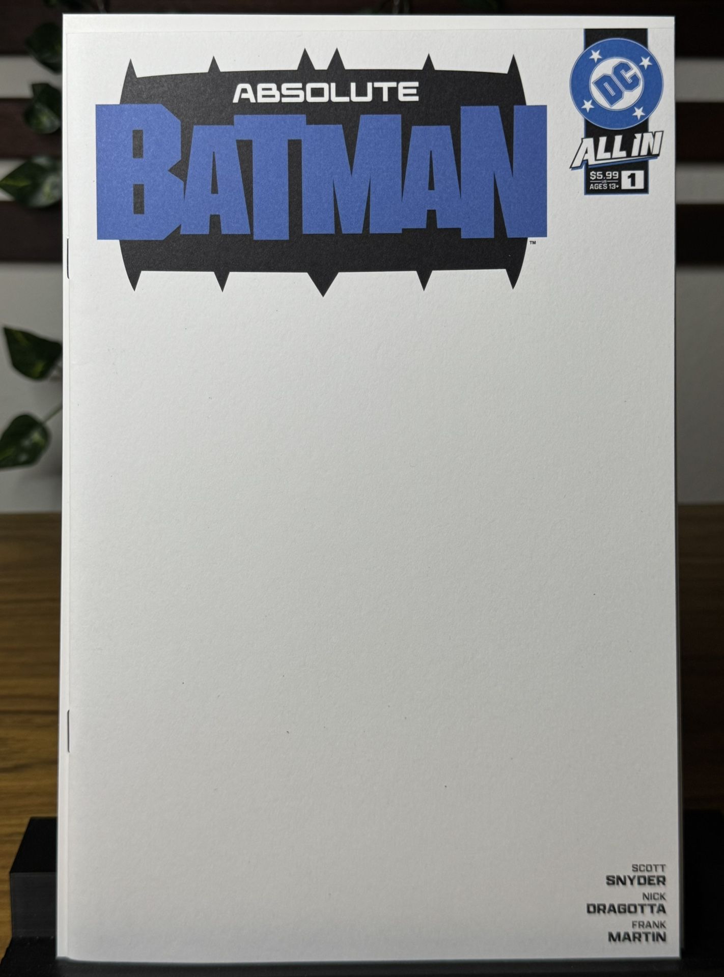 ABSOLUTE BATMAN 1 DC Blank Sketch Variant Cover 1st Print NM