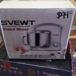 SVEWT Stand Mixer 660W 6+1 Speeds Tilt-Head Food Mixer, Kitchen Electric Mixers with 8.5-QT Stainless Steel Mixing Bowl, Dough Hook, Wire Whisk, and B