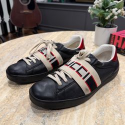 Gucci Men’s Ace Stripe Black Size 9 1/2 