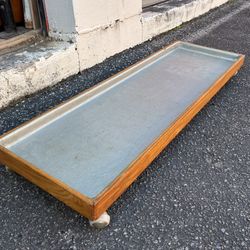 Vintage Solid Wood Rolling Plant Stand / Furniture Dolly