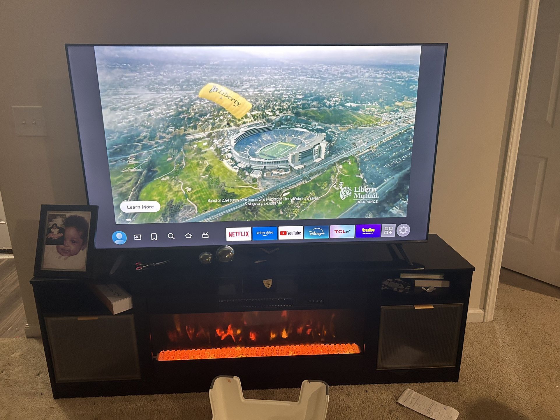 80 Inch / 20.1 Fire Place Tv Stand 