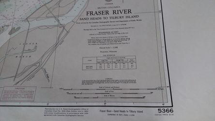 Fraser River nautical chart 1964