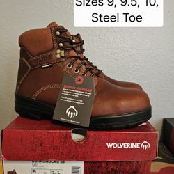 Wolverine Steel Toe Work Boots Sizes 9, 9.5,  10