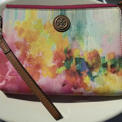 Tory Burch Excelled Used Condition Rare Watercolor Wristlet 