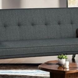 Brand New Grey Futon Sofa Sleeper w Pillows Included 