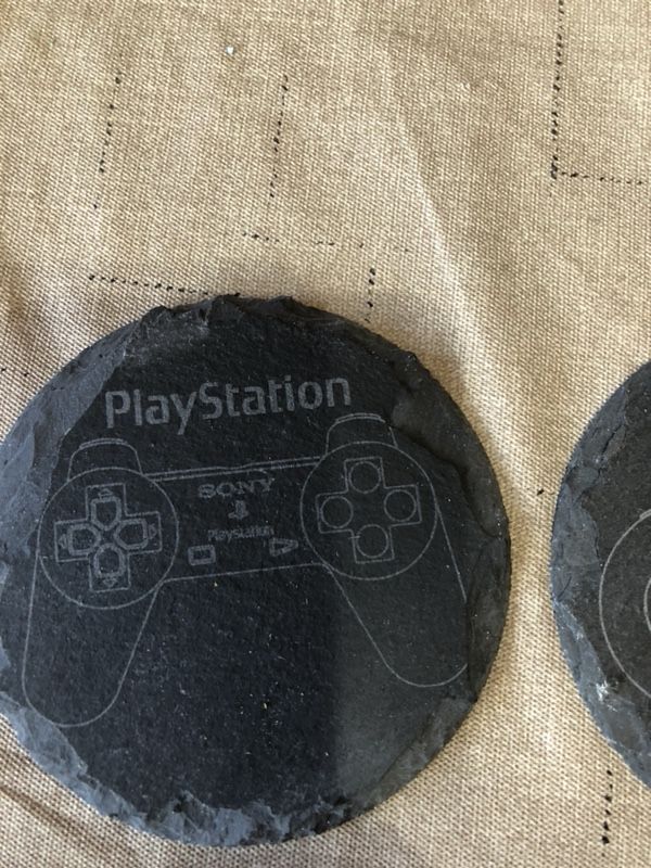 Custom LASER etched slate drink coasters
