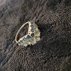 Silver Sapphire & Blue Topaz  Ring 