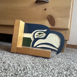 Vintage Wood Seahawks Shelf Decoration