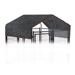 10ft x 10ft Dog Kennel Cover - Black Mesh Sunblock Shade Panel - UV Resistant Net for Outdoor Kennel