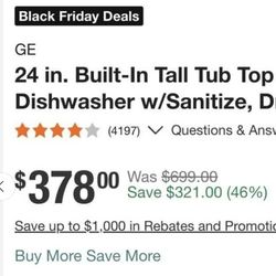 NEW IN BOX! GE Dishwasher Black GDT550PGRBB