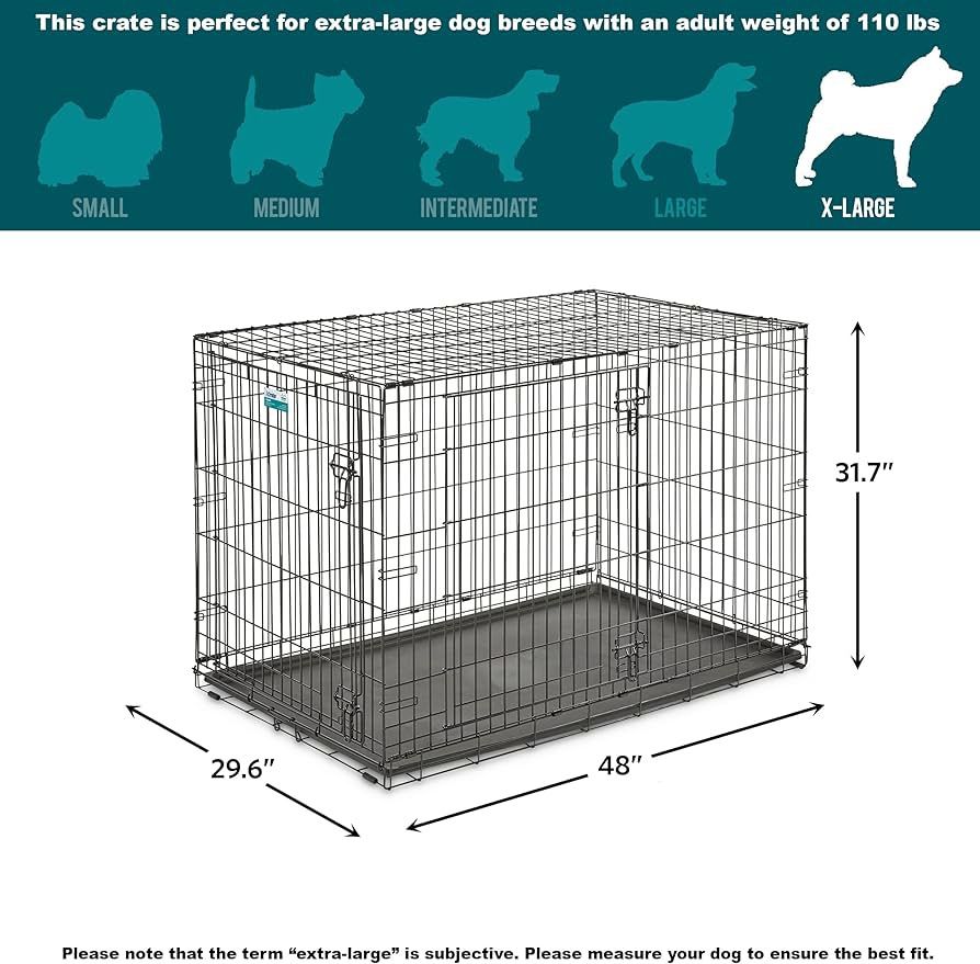 48” Dog Crate with Double Doors