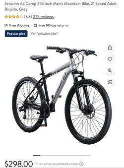 Schwinn AL Comp 27.5 inch Men s Mountain Bike 21 Speed Adult Bicycle Grey for Sale in Scottsdale AZ OfferUp