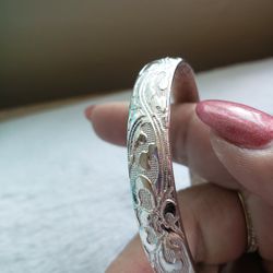 Sterling Silver Plated Bangle Bracelet 