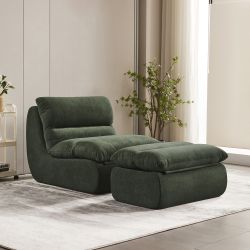 Armless Bean Bag Set With Ottoman 