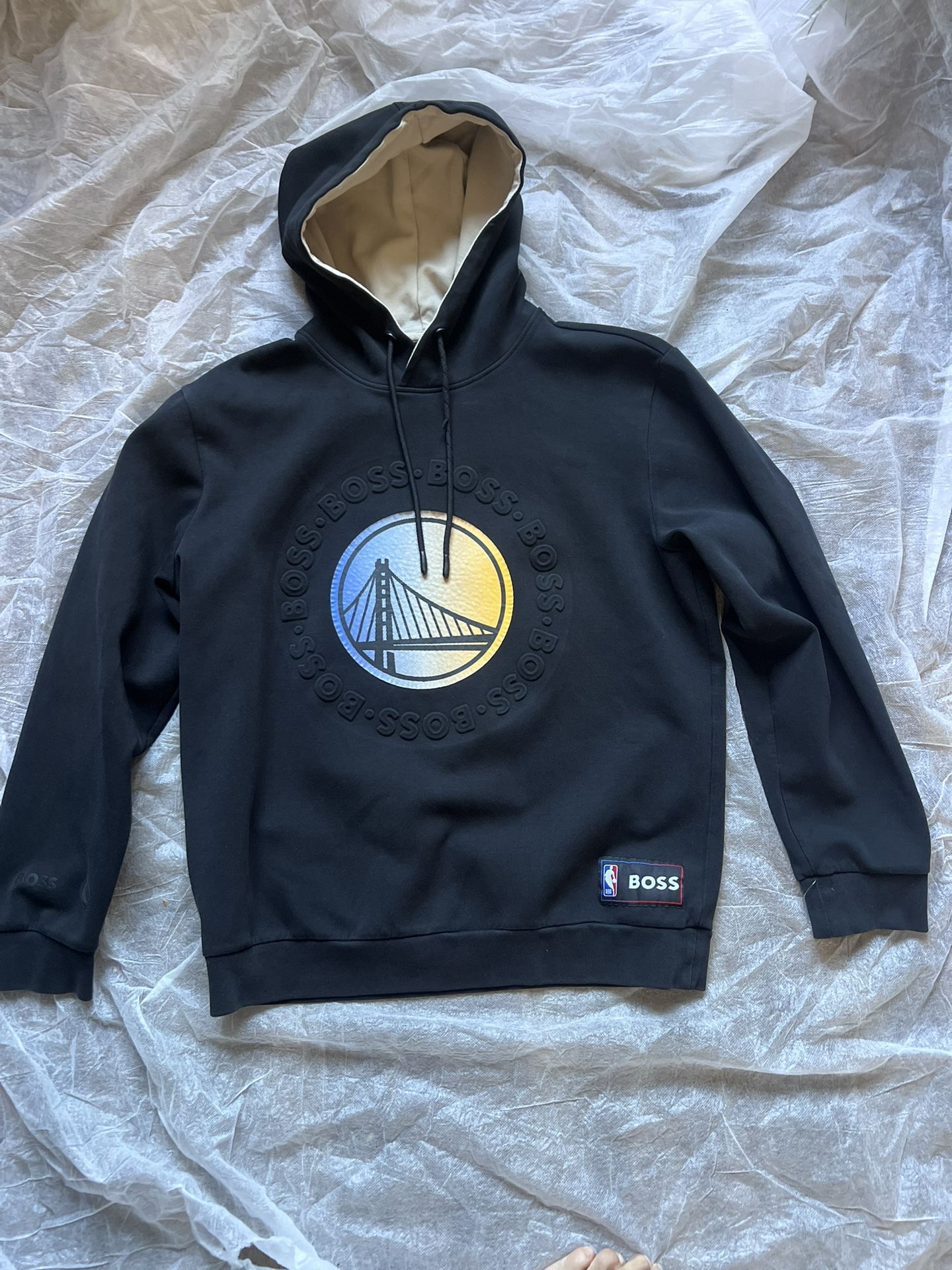 Hugo Boss BLACK Men's NBA Warriors Basketball Hooded Hoodie Sweatshirt