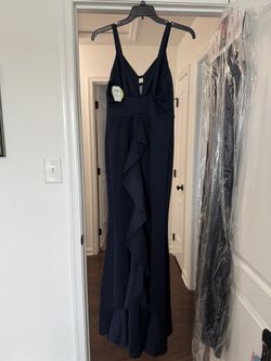 Navy Blue Satin Gown NEW!!!