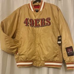 BRAND NEW NINERS 49ers GOLD JACKET With EMBROIDERY 