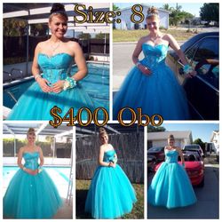 Baby blue Cinderella style Prom dress