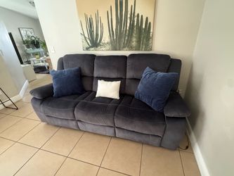 Blue Reclining Couch