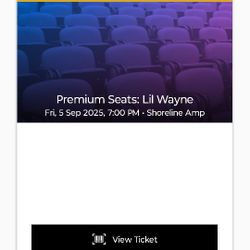 Lil Wayne Premium VIP Box Seats ( Shoreline Amphitheater Sep 5 2025 )