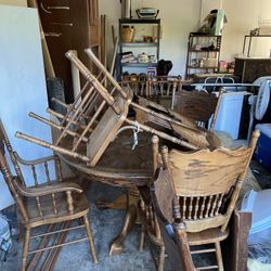 Wooden Table W 6 Chairs 