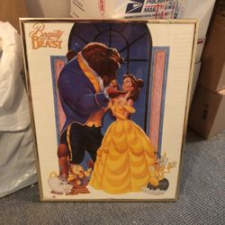 Vintage Framed Beauty & The Beast 1991 For Girl’s Room