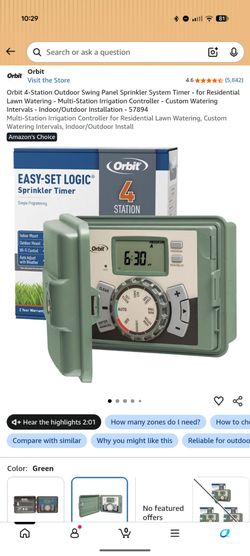 Orbit 4-Station Outdoor Swing Panel Sprinkler System Timer