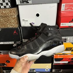 Jordan 6 Rings Black Gym Red size 11 USED But Clean