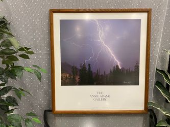 Wooden Framed Lighting Photo Art Print