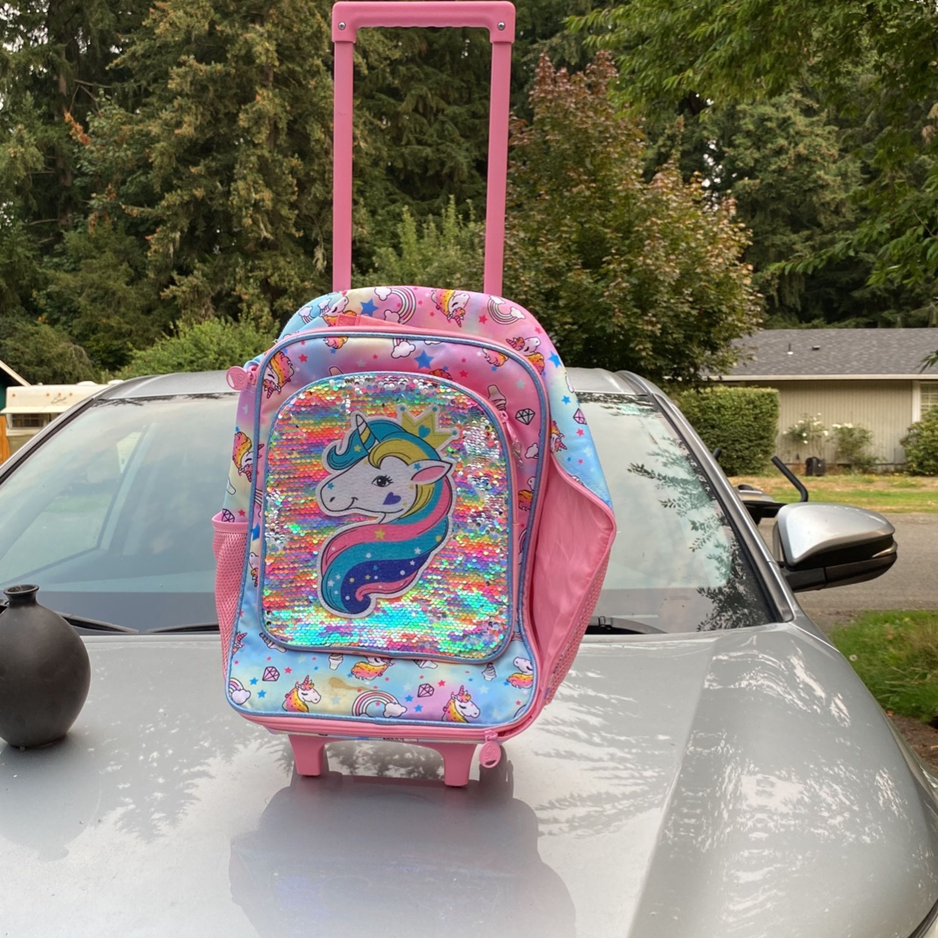 Unicorn Kids Rolling Backpack