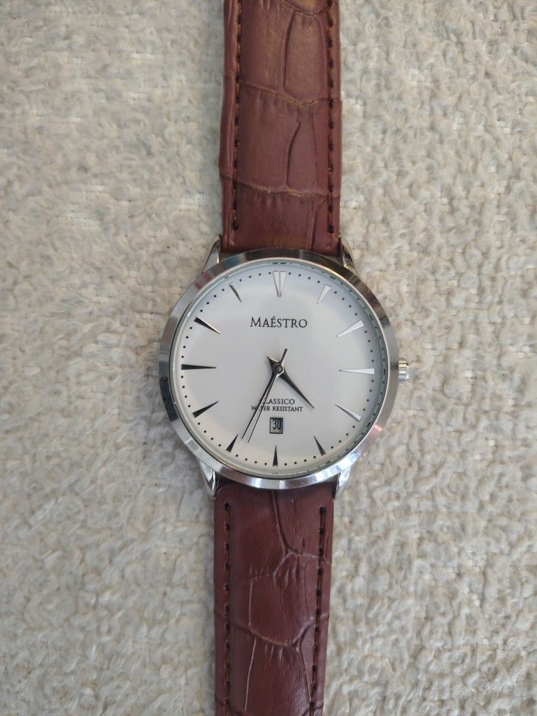 Maestro Classico Men's Watch Brand- New,brown Leather strap