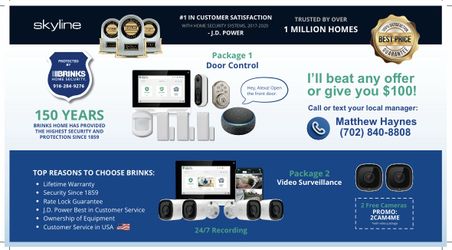 Brinks home security system with 3 cameras