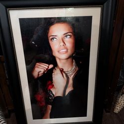 Framed Adrianna Lima ( Victoria Secret Model) Poster Board.