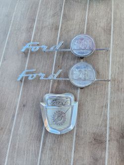 Vintage Ford F-250 Truck Emblems Badge Set