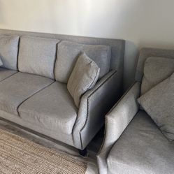 Grey 3-seater sofa W/ Matching Accent Chair Or best Offer 